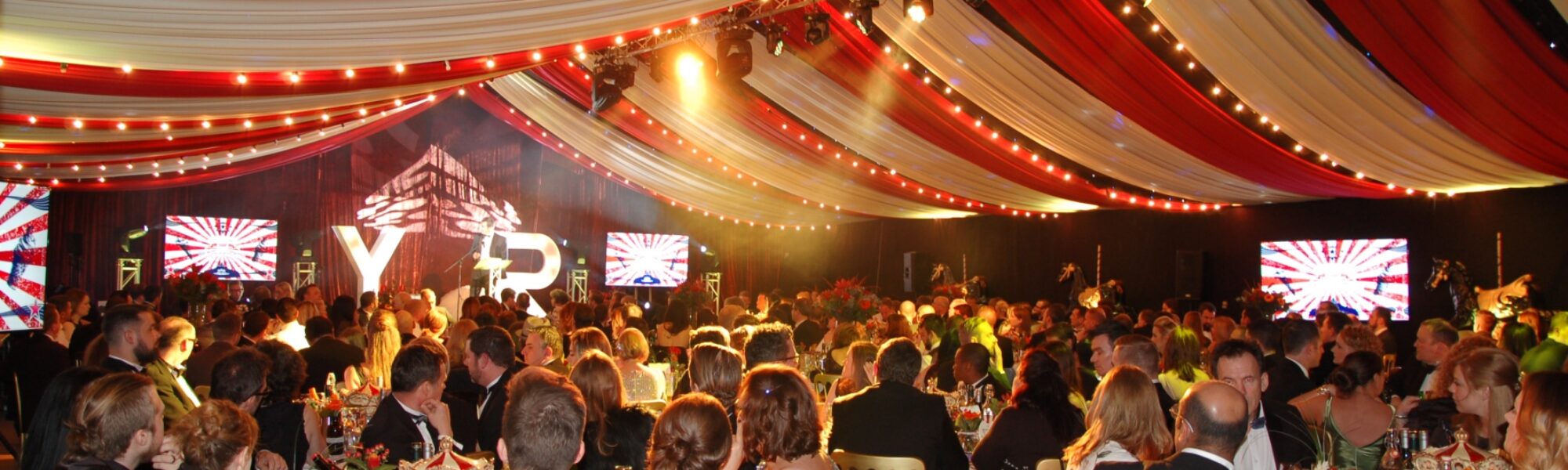 12m Frame Marquee with coloured lining