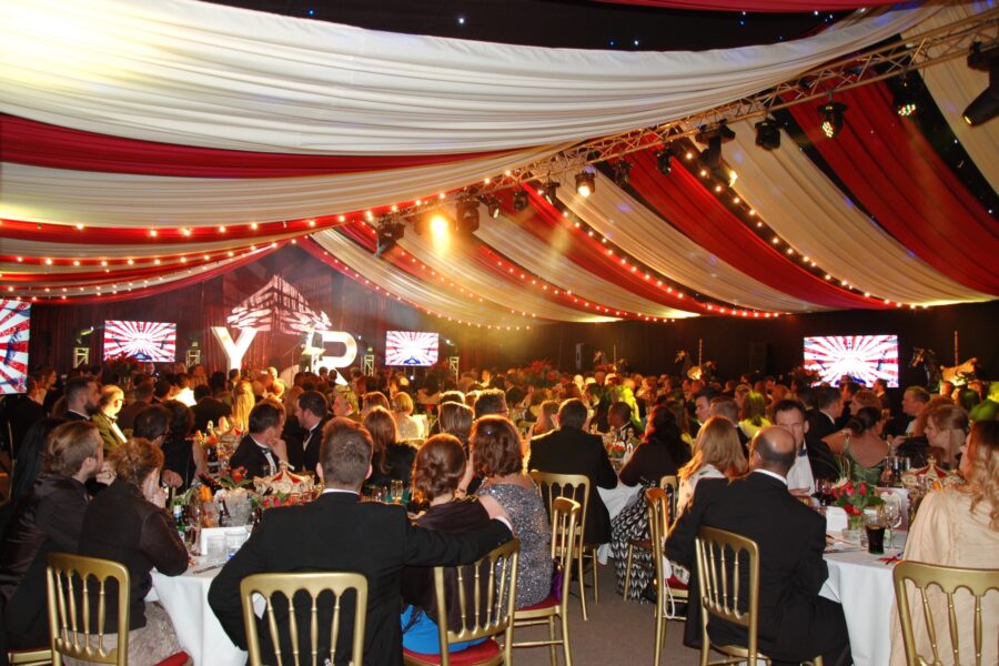 12m Frame Marquee with coloured lining