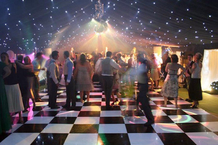 Black and white dance floor