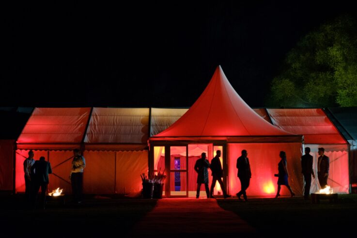 Chinese hat marquee entrance