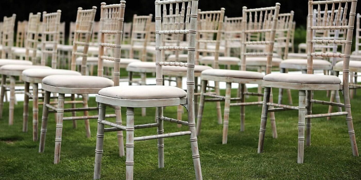 Limewash - Chiavari chairs with Ivory pad