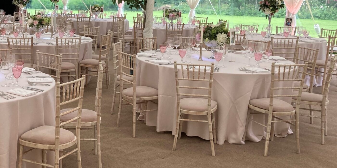 Limewash Chiavari with Ivory Pad